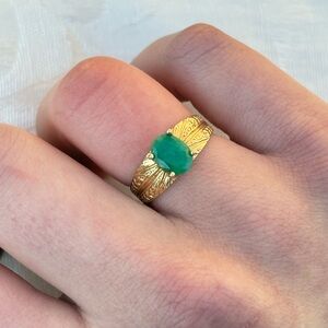 10k Gold Jade Ring